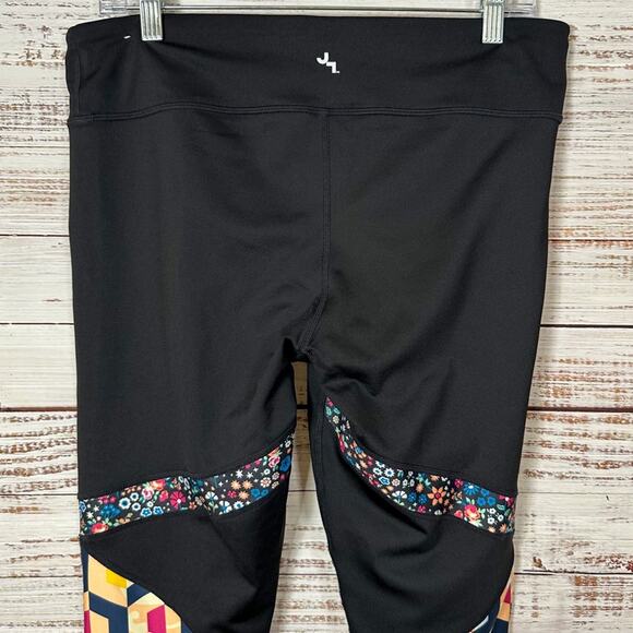 Joy Lab Women’s Black Geometric Floral Activewear Leggings, EUC, Size Large - Picture 5 of 10